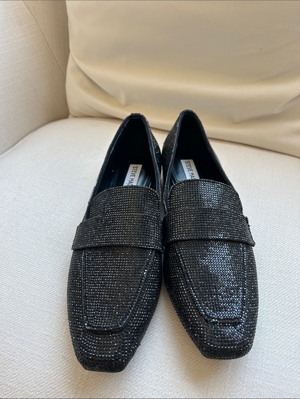 Steve Madden Black Sparkle Women's Loafers